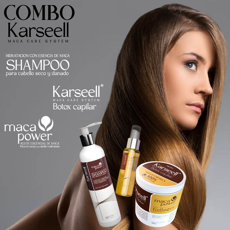 COMBO KARSELL 3 EN 1  (SHAMPOO+ CREMA CAPILAR + ACEITE DE ARGAN)